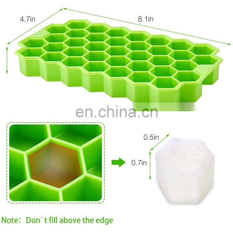Honeycomb Ice Cube Trays with Removable Lids Silicone Ice Cube Mold
