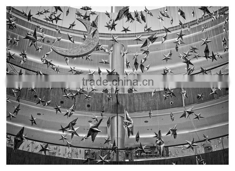 Hanging Ramadan Star and Moon with LED Light for shopping Mall Ramadan decoration