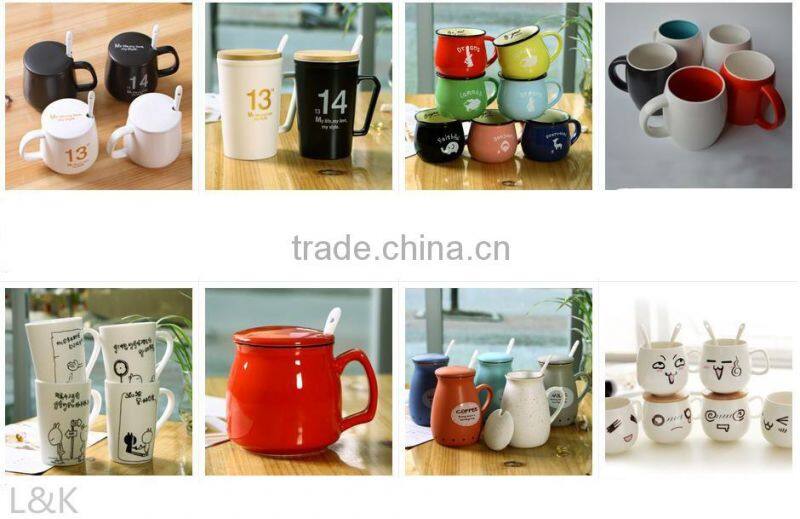 paintable ceramic spoon mug/ceramic coffee mug with spoon