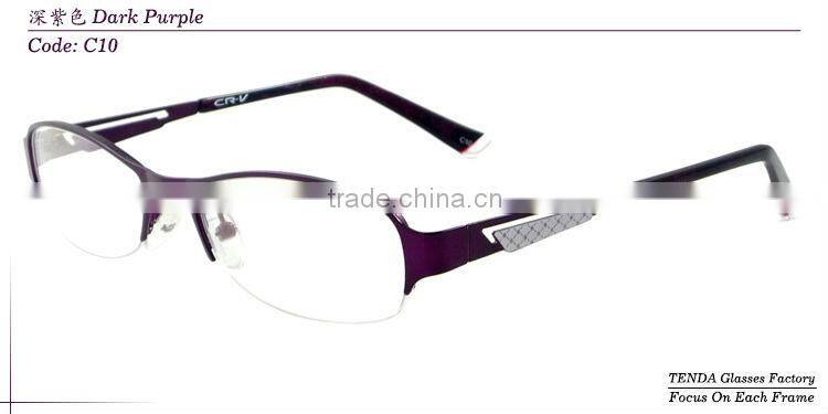 Half-rim metal new design 2014 latest optical eyeglasses frames for women