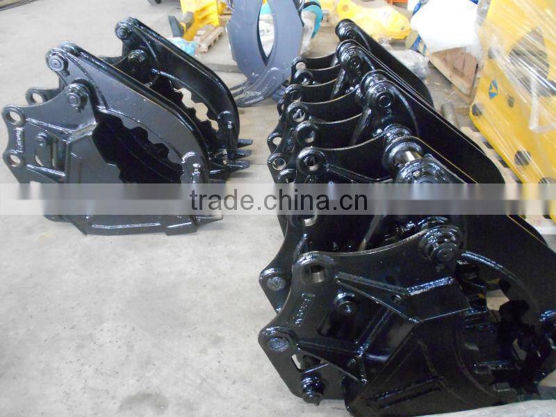 Hydraulic fixed bucket grapple for 15 tons excavator