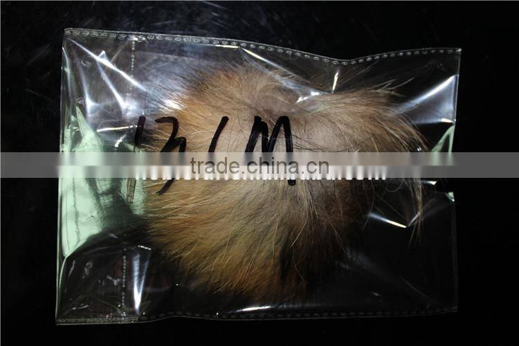 Raccoon Soft Ball Raccoon Fur Balls&Fur Pom Poms 13cm For Children Beanie Hat And Caps