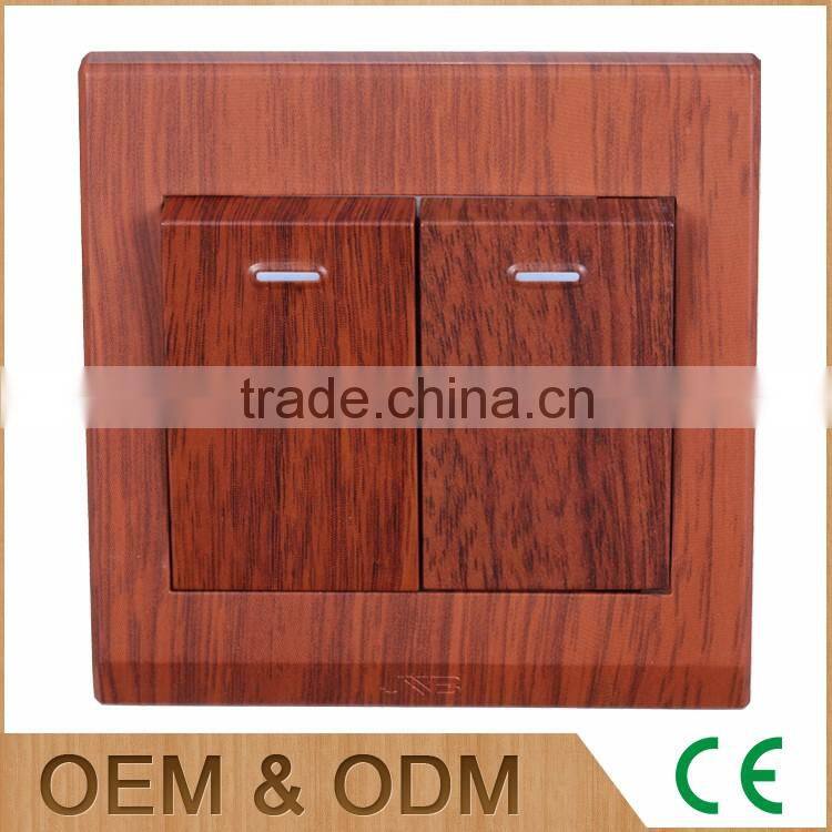 China manufacturer red wood stylish push button light switch