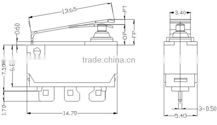 v4ncs micro switch,0.1A 125VAC waterproof micro switch