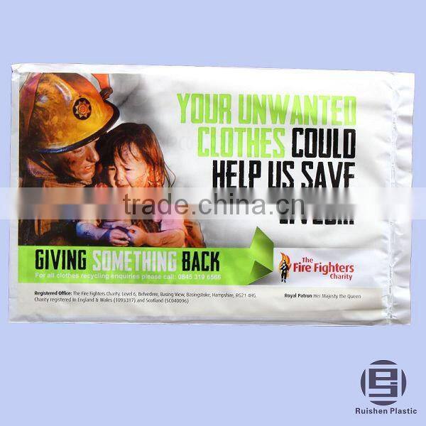 ABC Biodegradable PE Plastic Donation Bag With Printing For Collection