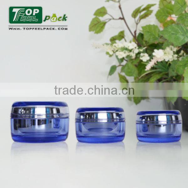 2015 Luxury Green Plastic Acrylic Cream Jar with Screw Cap 20g 30g 50g