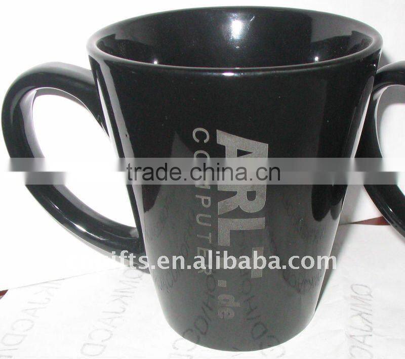 Newest promotional gifts of Laser engraved ceramic mug cup
