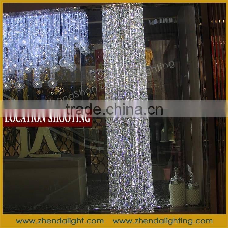 Empire Series Luxury pillar light chandelier with K9 Crystal and LED strip light chandelier for hotel