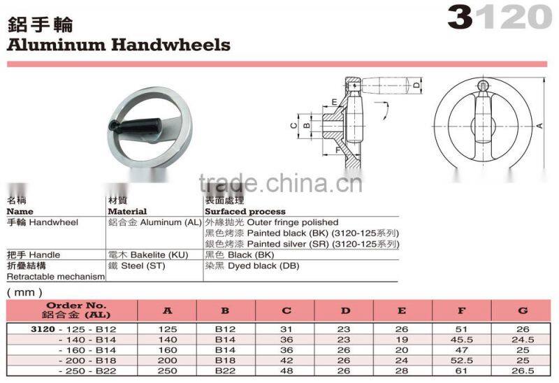 For CNC Machines and Metal Lathes Taiwan Aluminum Spoked Handwheels