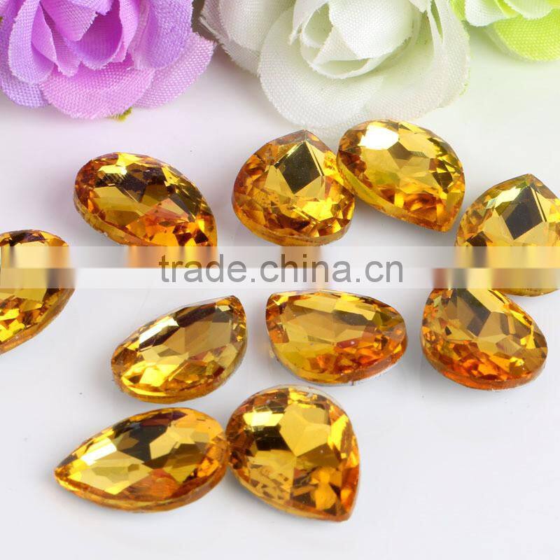 Wire Red Excellent Quality Wholesales Point Back Loose Shapes Teardrop Crystal Glass Beads for Jewelry Decorating Cheap