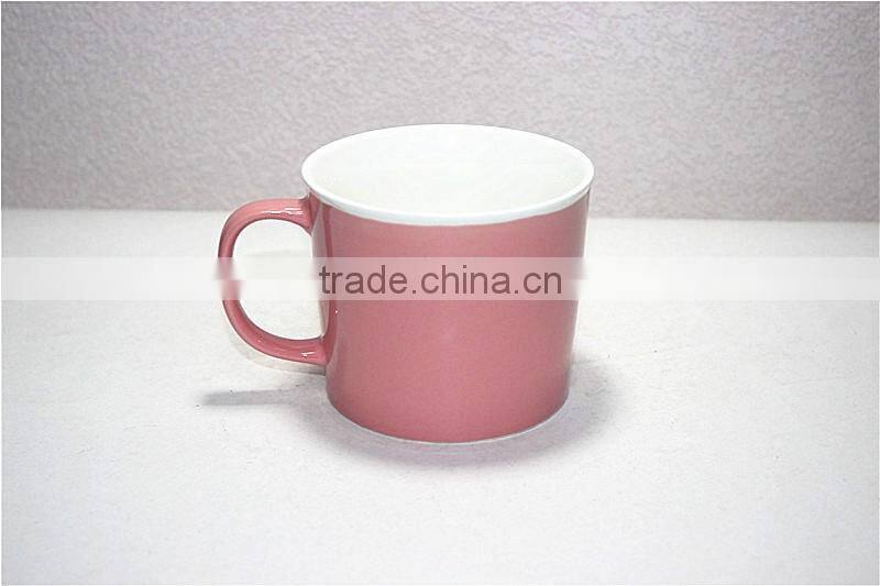 380 CC multi color ceramic cute soup mugs with glaze with handle