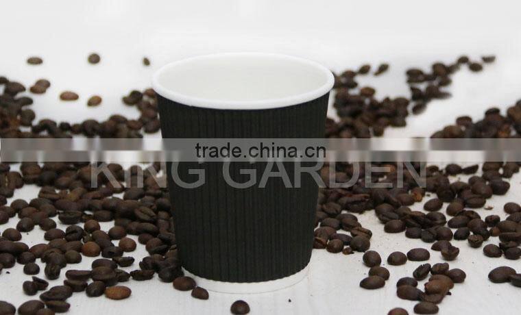 Coffee to go Disposable Ripple Wall Paper Coffee Cup with lids