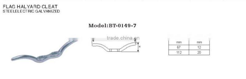 Steel Electric Galvanized or Stainless steel AISI 304 &316 flag halyard cleat 67*12mm in China manufacturer