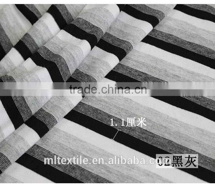 Yarn dyed stripe pattern knitting lycra fabric Tshirt fabric