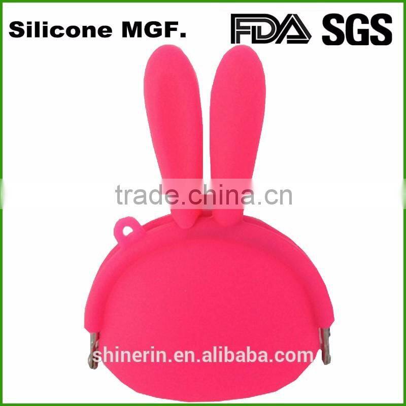 Alibaba mini coin wallet bag silicone rabbit coin purse for kids for gifts