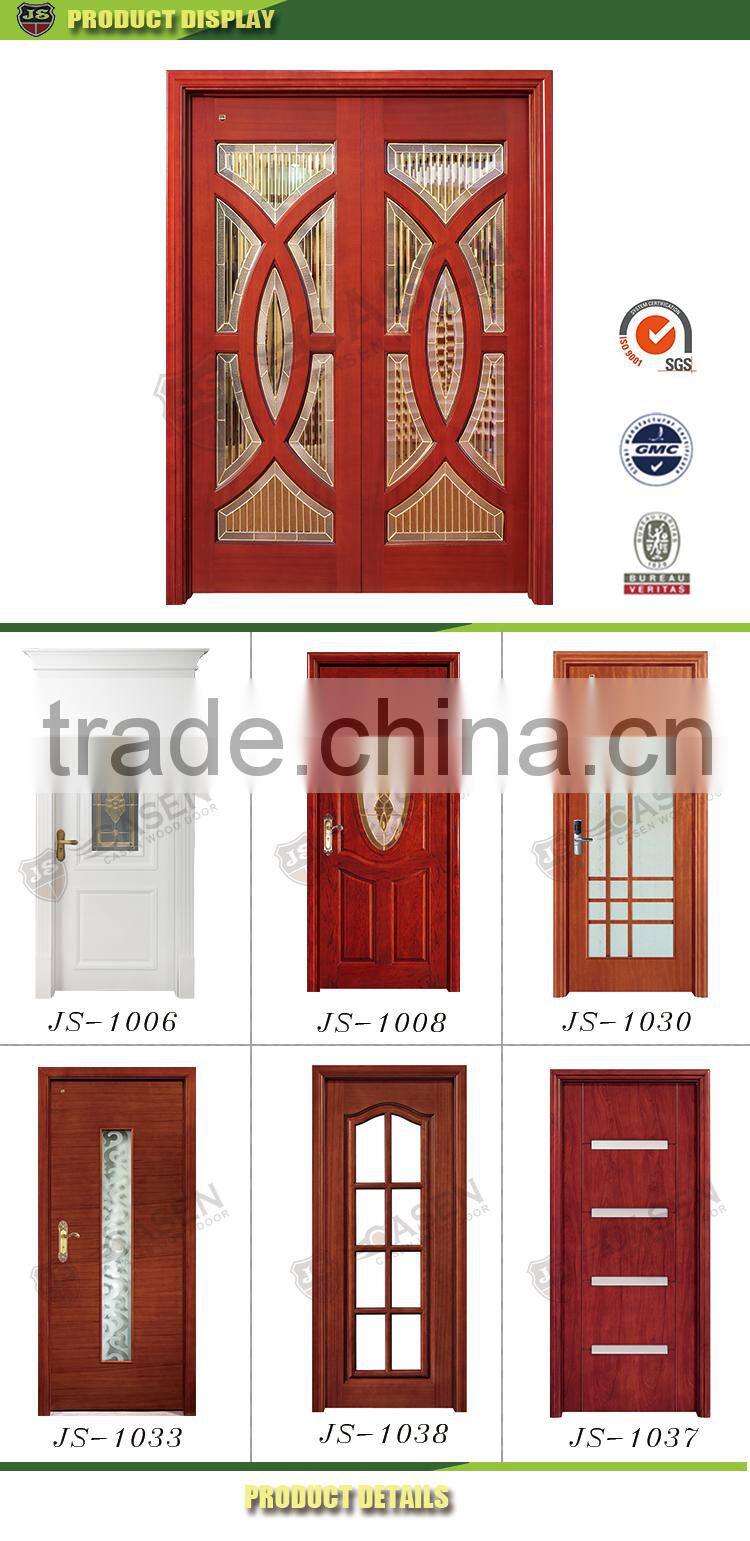 100% pure beech wood double glass door
