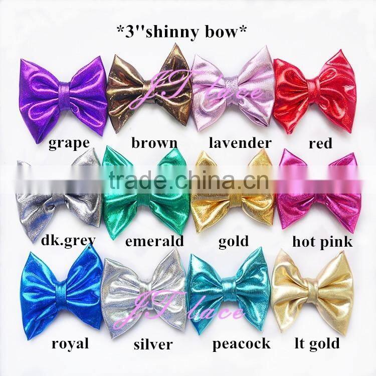 Vertical stripes hair bow - rhinestone hair bow - ribbon hair bow button centre