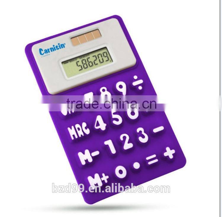 Promotion Gift Mini Silicone Porket Calculator Solar Cell Calculator / Logo Customized OEM Electronic Manufacturer