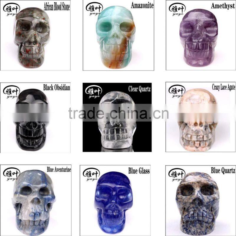 Wholesale 2inch natural Unakite Stone Hand carving Skull