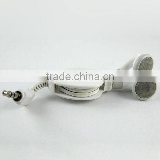 Headphones Earbud With Retractable Cord