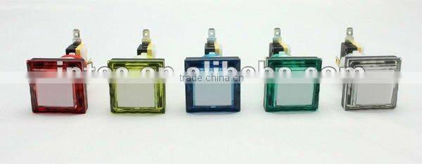 square blue plastic push button switch mechanical pushbutton switch Momentary with LED light