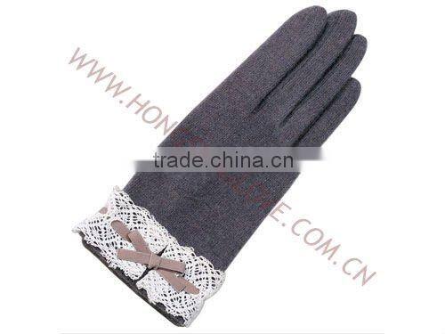HS119 ladies winter studded leather gloves