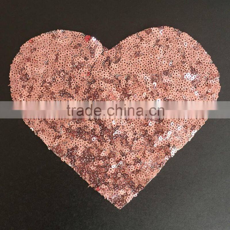 hot sale sequin heart applique,sequin heart for children garment