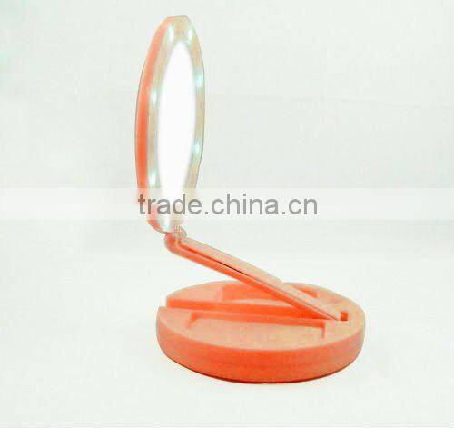 folable table mirror with LED light/table stand mirror/plastic folding table mirror