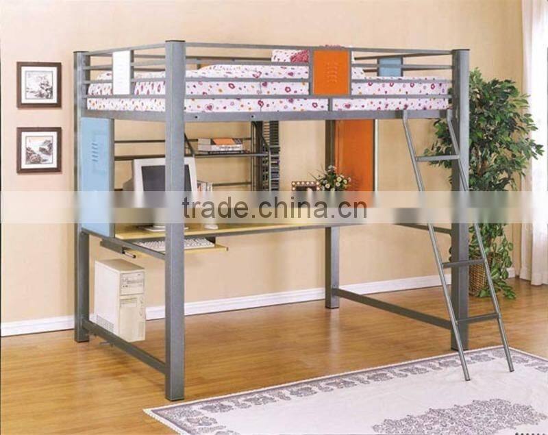 home use cheap adult loft bunk bed,loft bed with desk ,ladder for loft bed