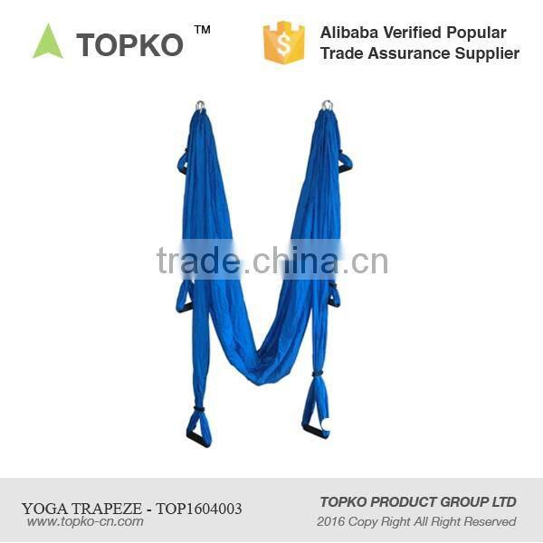 TOPKO Colorful yoga trapeze swing sling yoga hammock anti- gravity belt inversion yoga trapeze with 6 handles