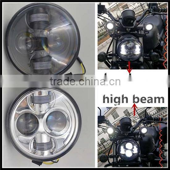 5-3/4" MOTORCYCLE LED Chrome 5.75 PROJECTOR LIKE DAYMAKER HEADLAMP for Harley Davidson
