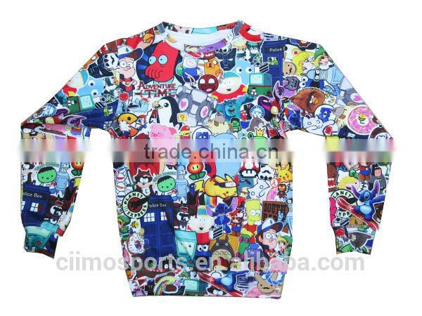 Pullover girls sweatshirts with pattern,white girl hood jacket