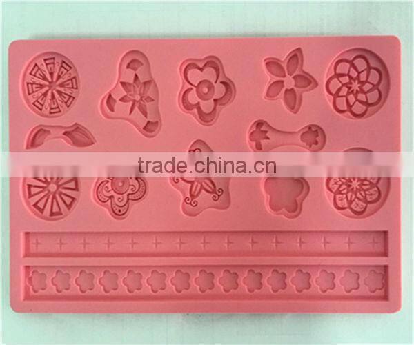 Flexible Hot Selling silicone lace molds for cake decorating