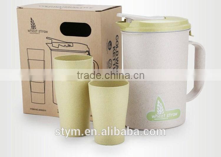 Wheat Straw hot and cold water jug set