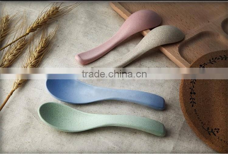 Wheat straw plastic tableware colorful spoon set