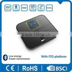 body fat scale connect cell phone with APP fat, water, mucule, bone ,BMI, Calorie