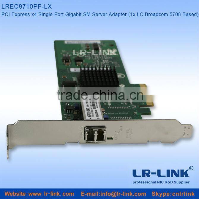 Lowest Price Broadcom 5708 PCIe x4 Optical Fiber Gigabit Card For Server Supports TOE