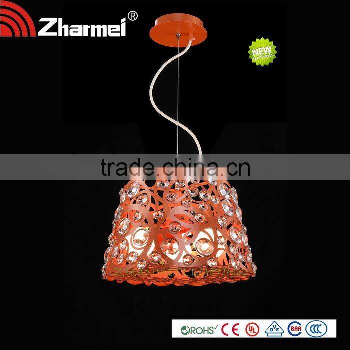 Red Modern Metal and Crystal E27 Pendant Lamp,Hanging Lamp