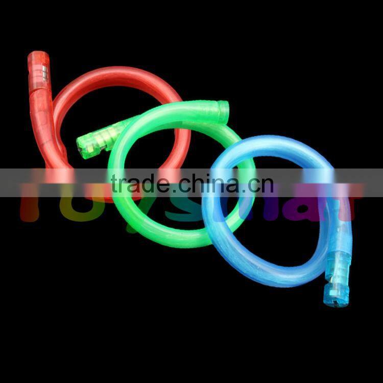 led fiber material blinking luminous flashing plastic bracelet