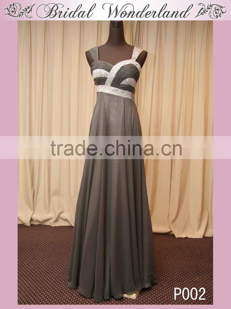 2014 pregnant beaded yellow evening dress for seniors