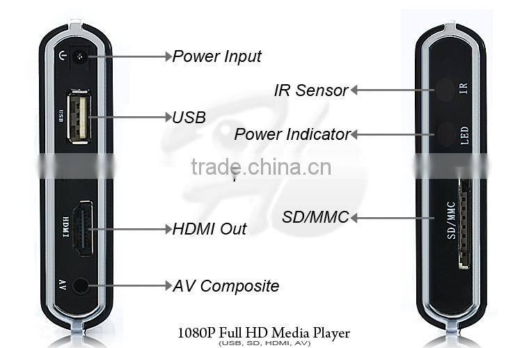 Ultra Play PDM08H - HD TV Digital Mini Media Player - 1080p - Play any file from USB HDDs/Flashdrives/Memory Cards