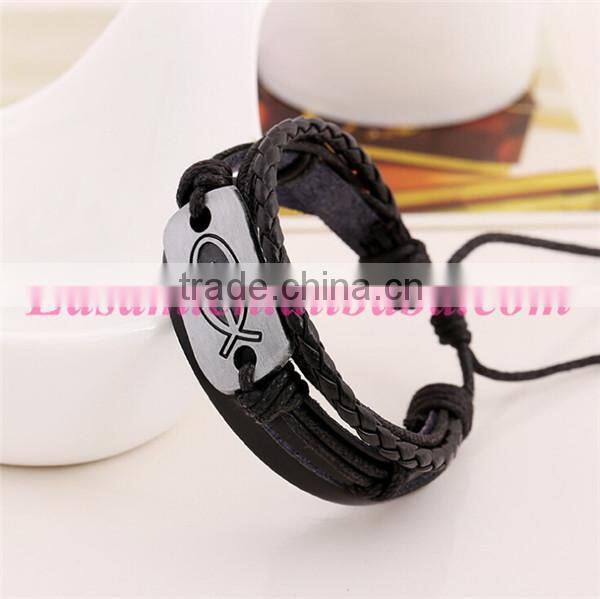 Fashion wrap bracelets leather treaty bracelets