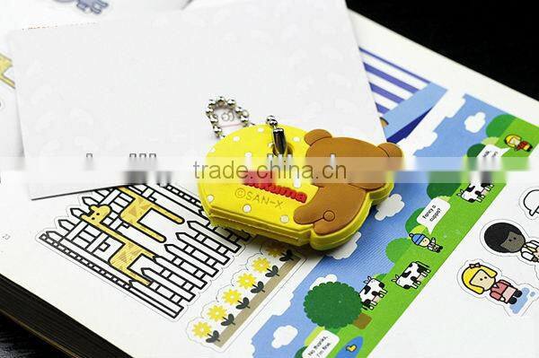 Cute Yellow Bear Design Silicone Key Chain