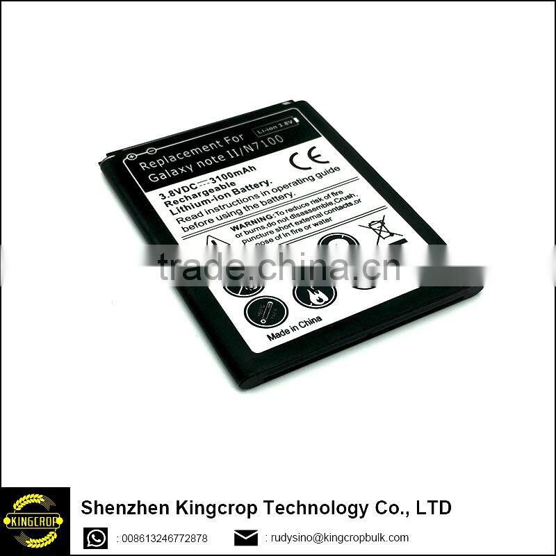 Hot Selling Rechargeable Mobile Phone Battery High Capacity 3100mAh Battery For Samsung Galaxy note2 /N7100