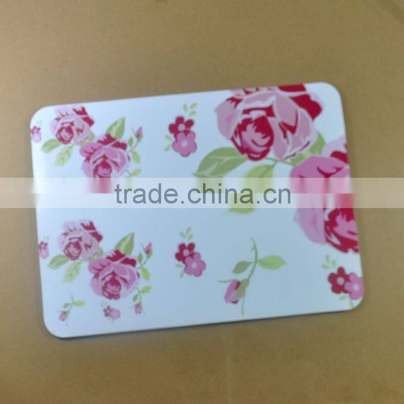 Hot sell MDF table mat with flock dusted paper