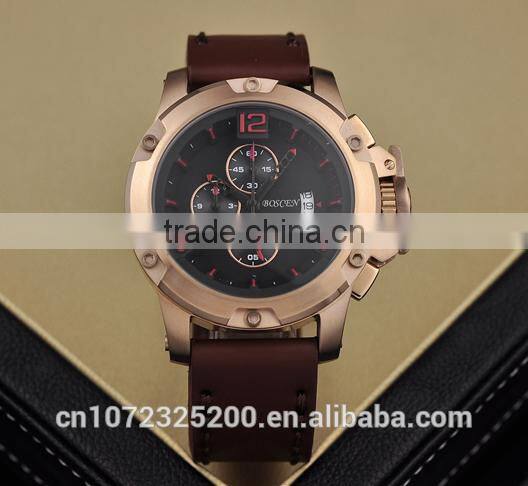 Waterproof Quality men BOSCEN factory direct prices 3ATM water resitant stainless steel man sport watch