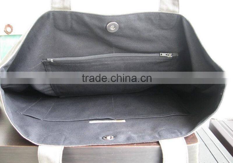 Black/Grey Canvas Tote - Pleated Bottom, shoulder bag, handbag, gym bag, everyday bag fashion tote bag ladies fashion tote bag