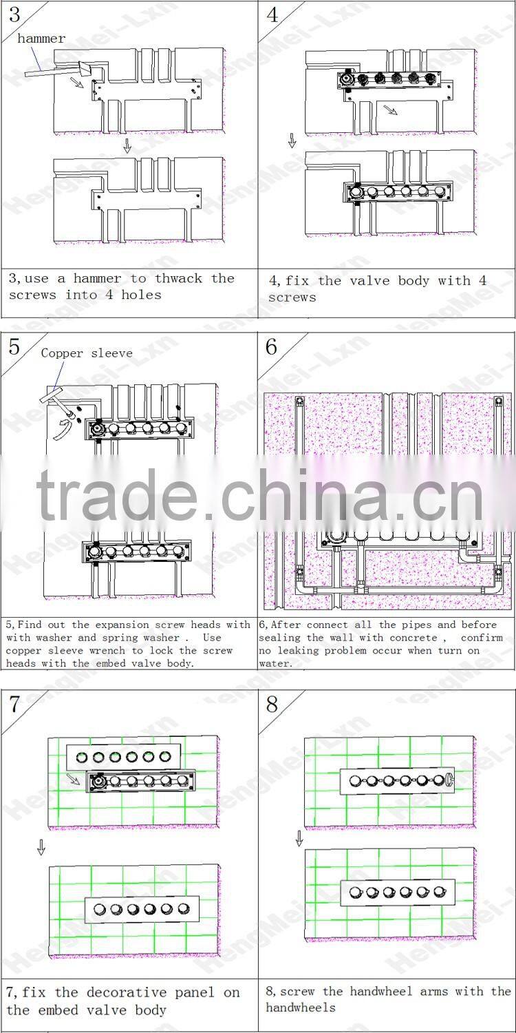Bathroom accessories 5 Function Brass chrome thermostatic valve high flow water faucet
