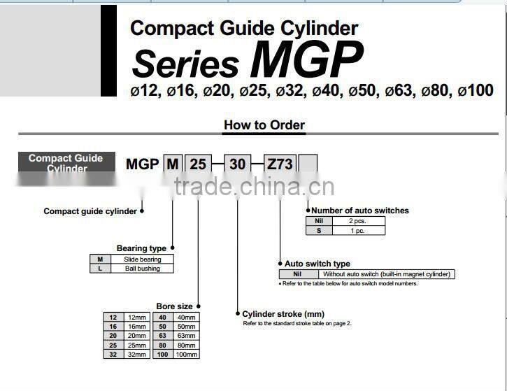 MGPM Series air cylinder guide rod pneumatic cylinder in china