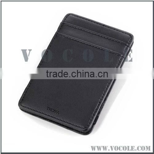 new jewelry gentlemen genuine leather money clip wallet with card holder